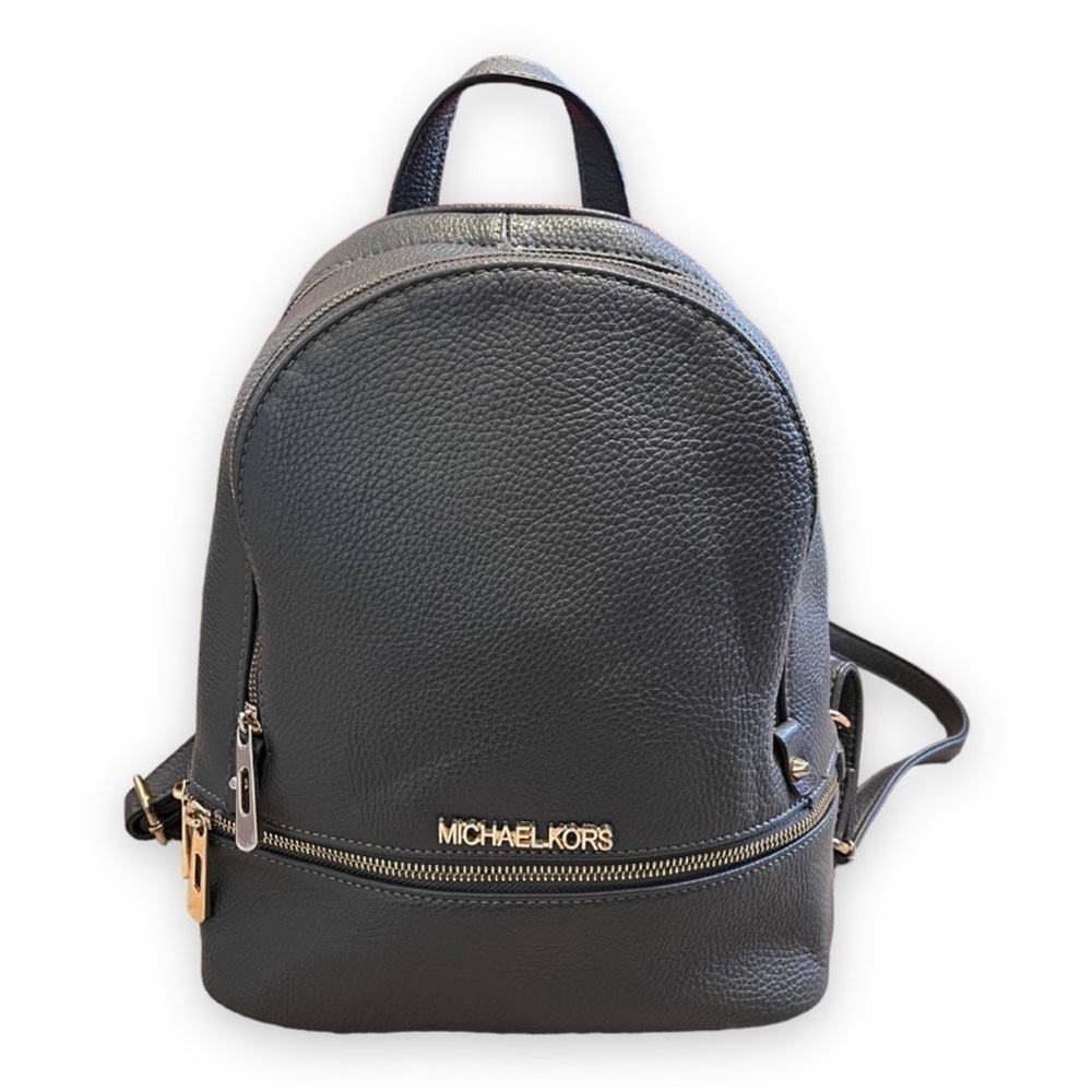 13- Michael Kors Rhea Medium Leather Backpac - Picture 2 of 2